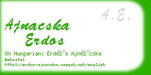ajnacska erdos business card